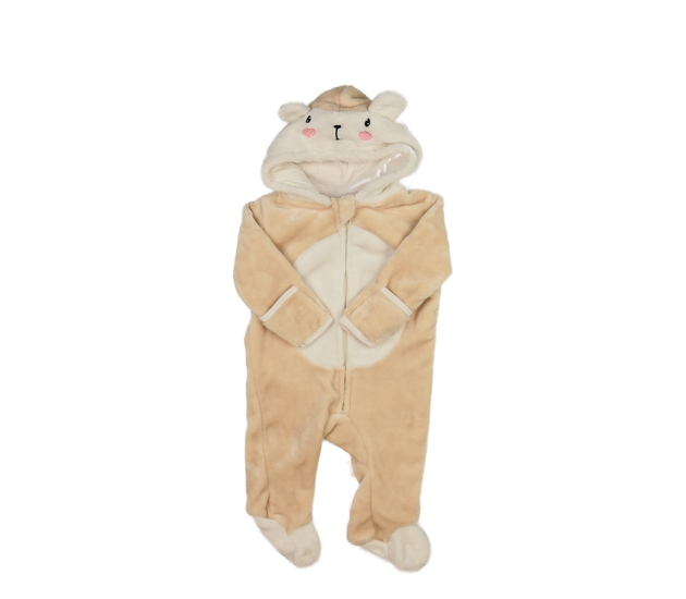 Hnědý chlupatý overal s čumáčkem 