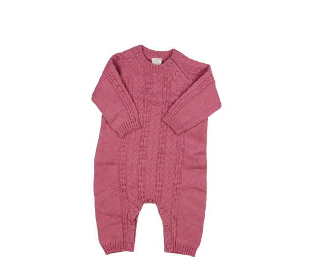 Růžový pletený vzorovaný overal Next