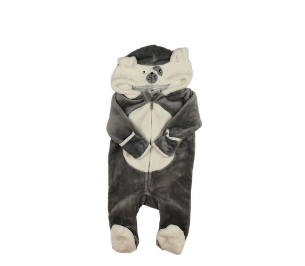 Šedý chlupatý overal s čumáčkem 