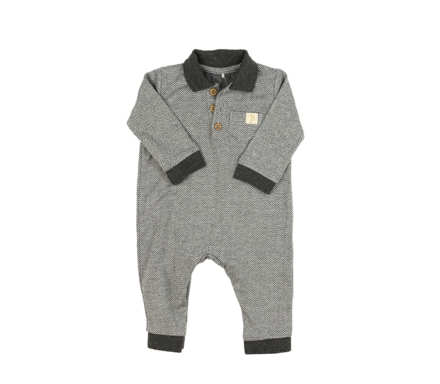 Šedý vzorovaný overal s límečkem George