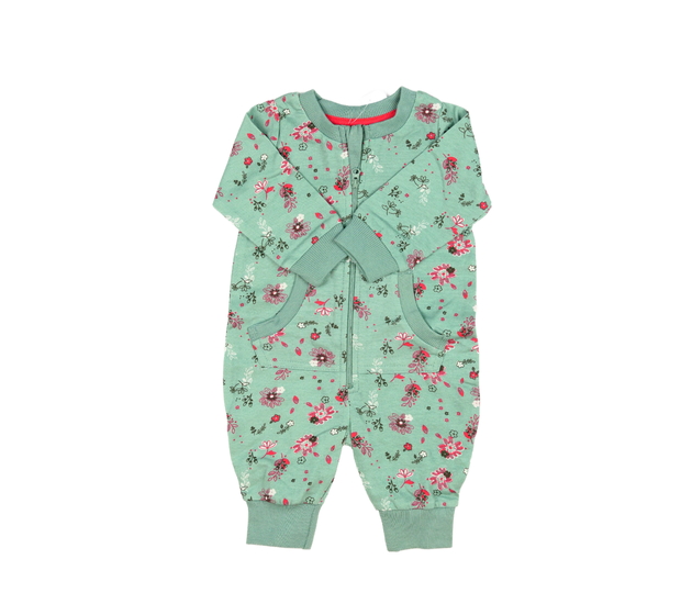 Zelený květinový overal 