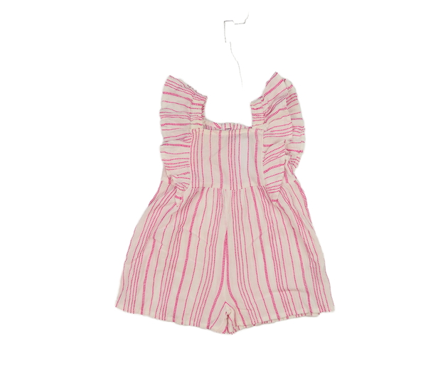 Bílý letní overal s růžovými pruhy Primark