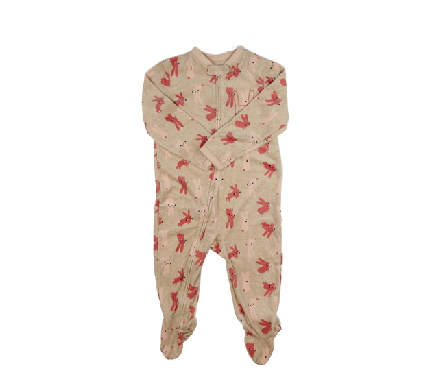 Hnědý hebký teplejší overal se zajíčky Primark 