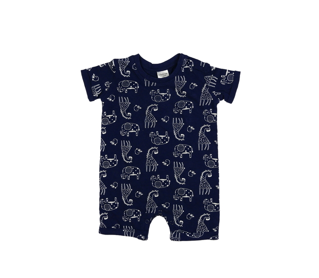 Modrý overal se zvířátky 
