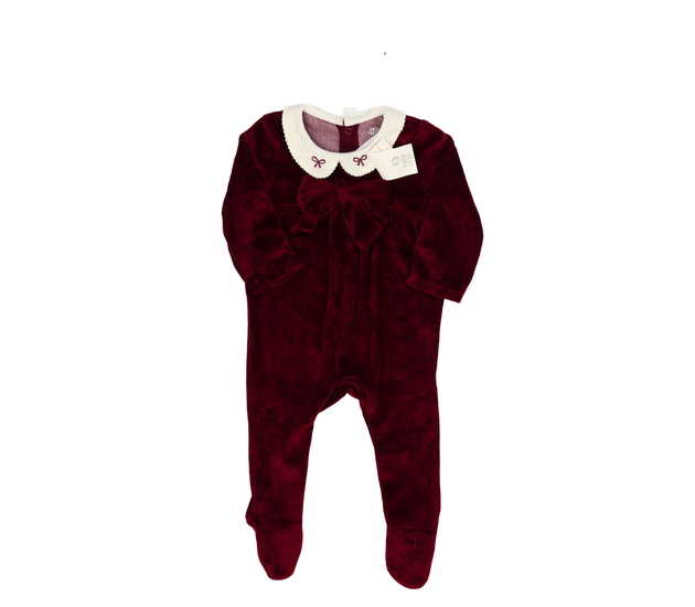 Nový tmavě červený hebký overal s límečkem F&F