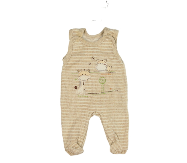 Hnědý pruhovaný overal 