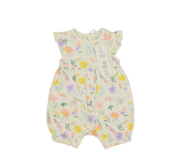 Nový krémový overal s květinami F&F