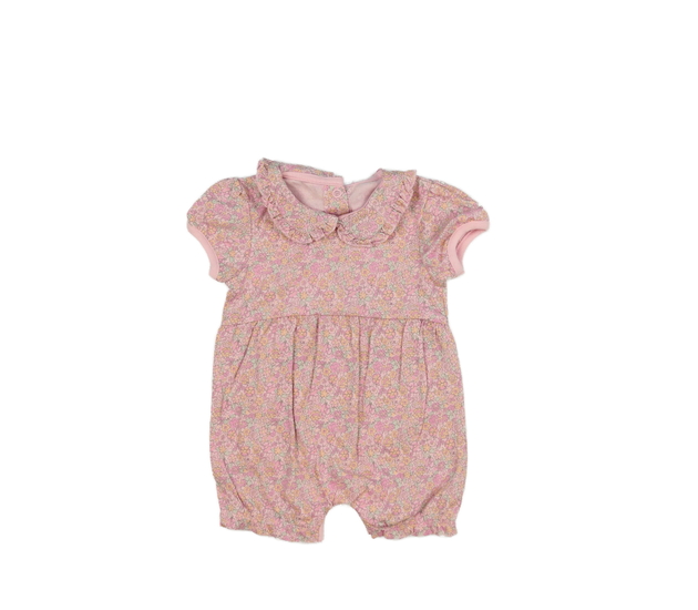 Růžový květinový overal s límečkem George