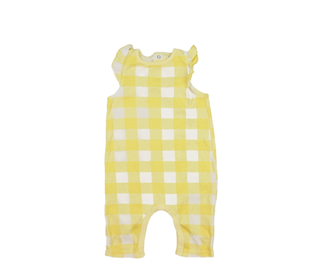 Kostkovaný žluto-bílý overal 
