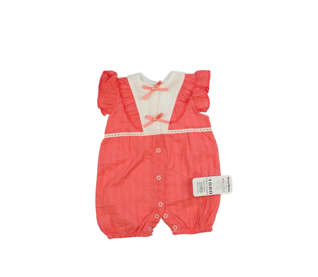 Nový růžovo-bílý overal s mašličkami 