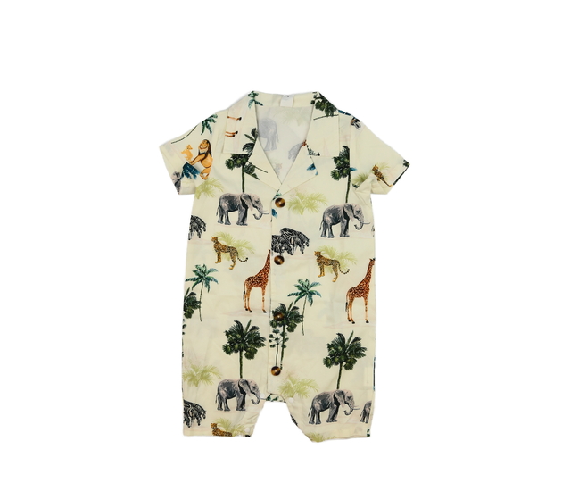 Světlý overal se zvířátky 