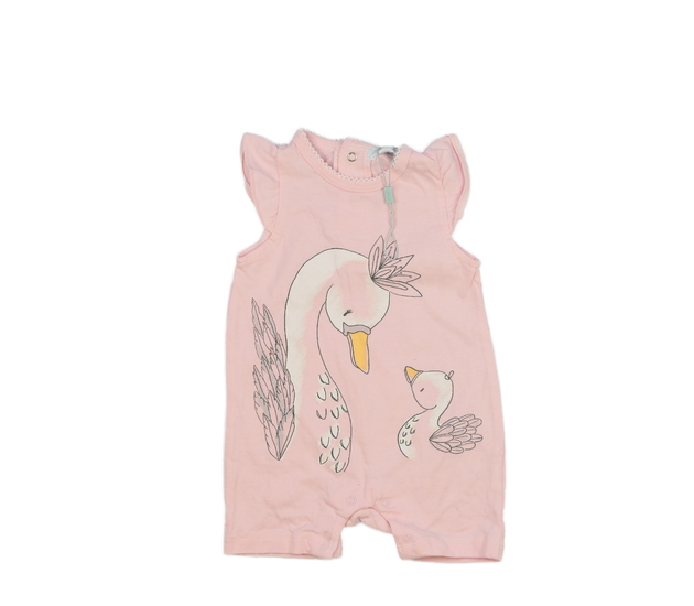 Růžový overal s labutěmi