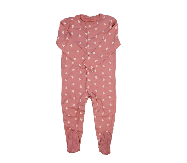 Růžový protiskluzový overal se srdíčky Primark 