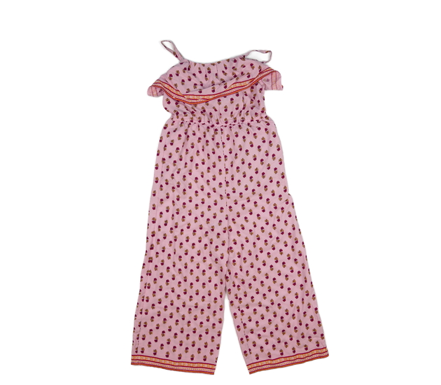 Růžový vzdušný květinový overal George