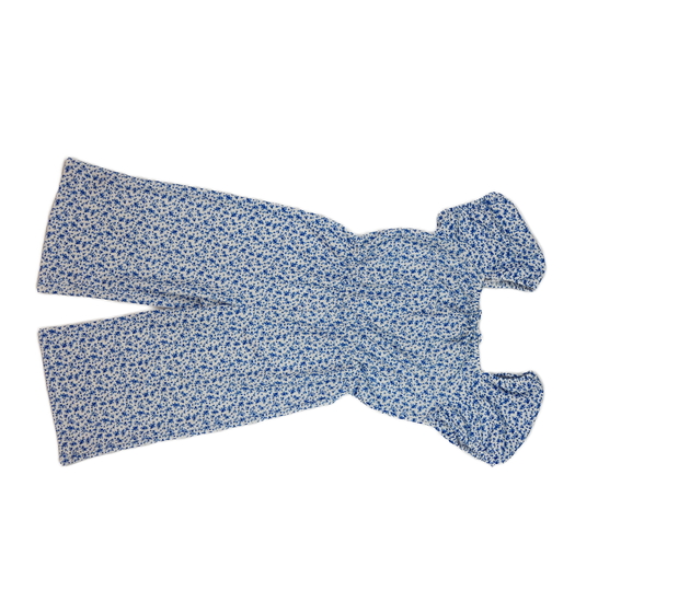 Bílý overal s modrými květinami 