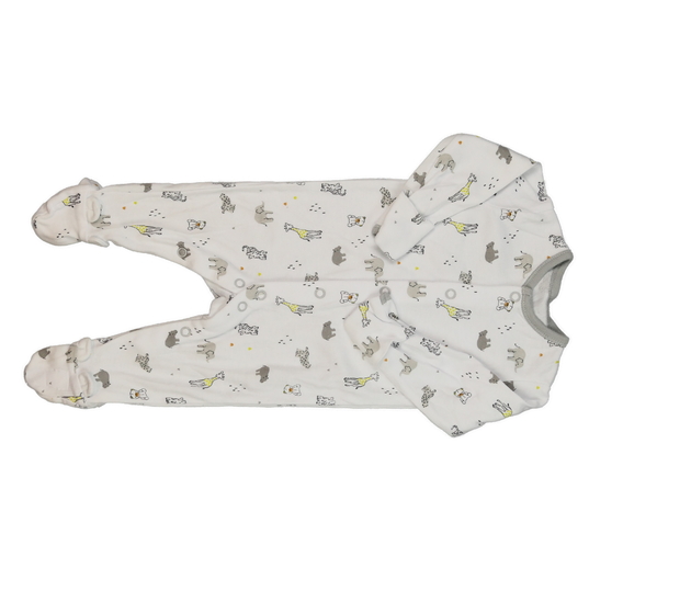 Bílý overal se zvířátky Nutmeg