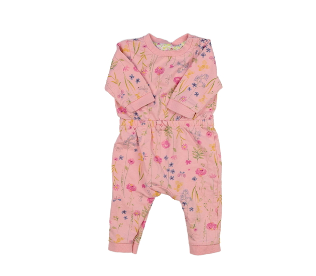 Růžový květinový mikinový overal Mothercare