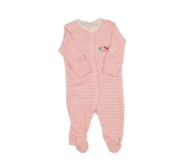 Bílý overal s růžovými pruhy 