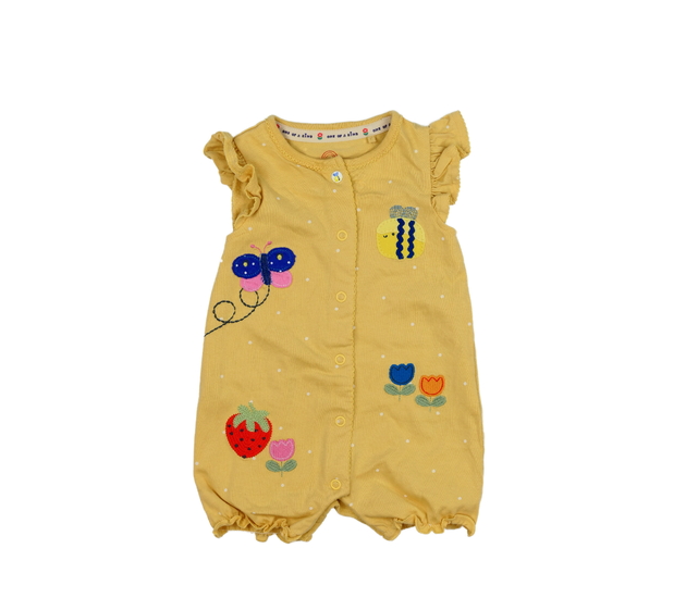 Žlutý overal s volánky a obrázky Next