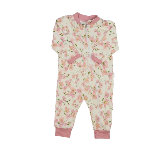 Krémový květinový overal 