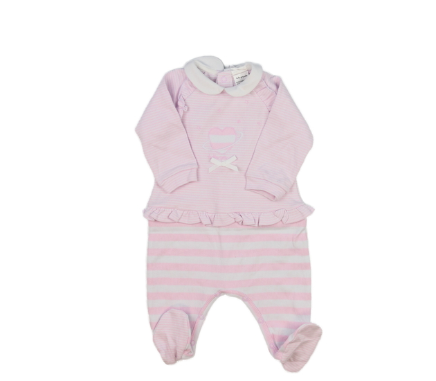 Růžový overal s volánky a límečkem 