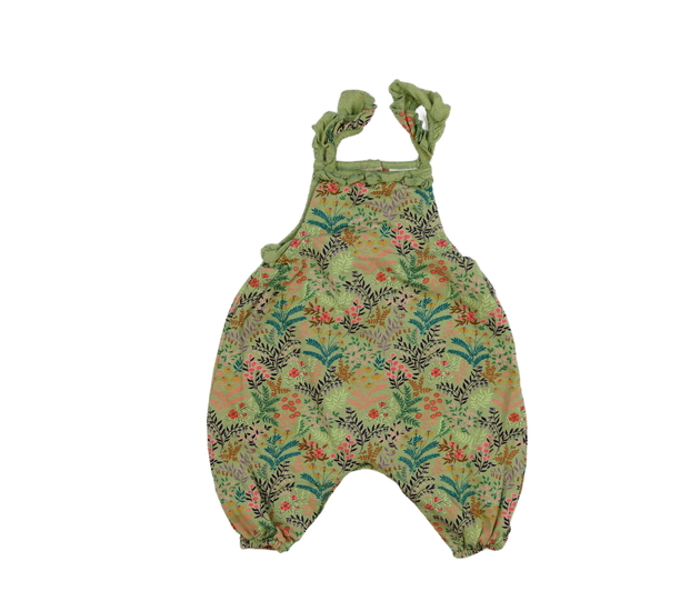 Zelený overal s květinami a volánky Next