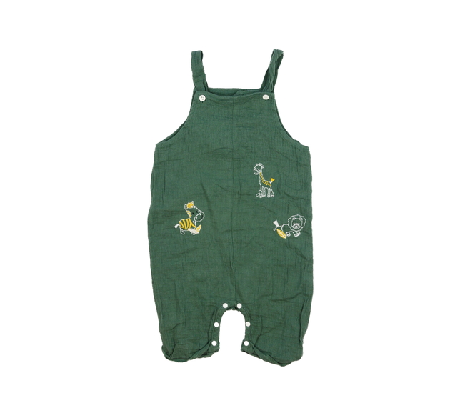 Zelený overal se zvířátky 