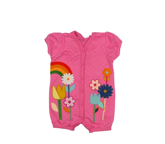 Růžový letní overal s květinami Next