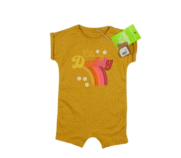 Nový žlutý overal s duhou a květinami Next