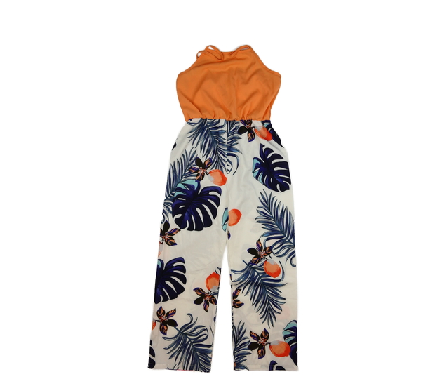 Oranžovo-bílý letní overal  