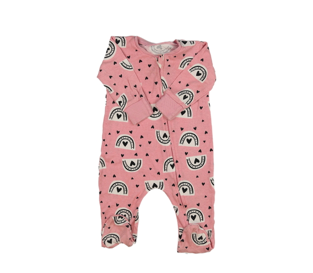 Růžový overal s duhou 