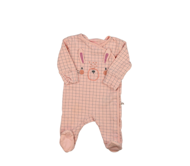 Růžový kostkovaný overal s čumáčkem Next