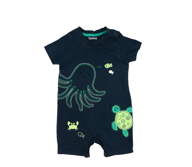 Tmavě modrý overal s mořskými tvory Nutmeg 