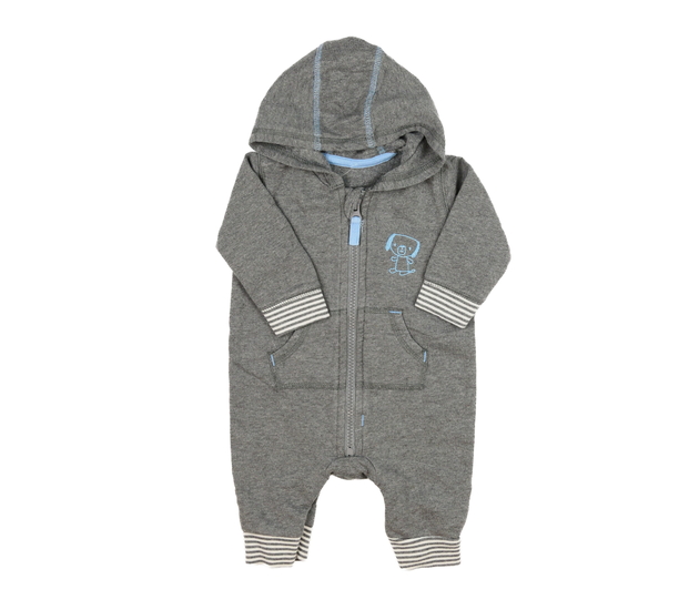 Šedý teplejší overal s kapucí George