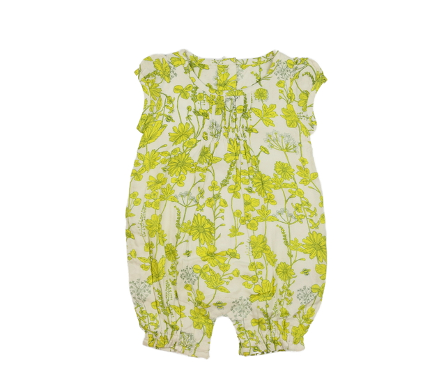 Bílý overal se žlutými květinami a podšívkou M&S