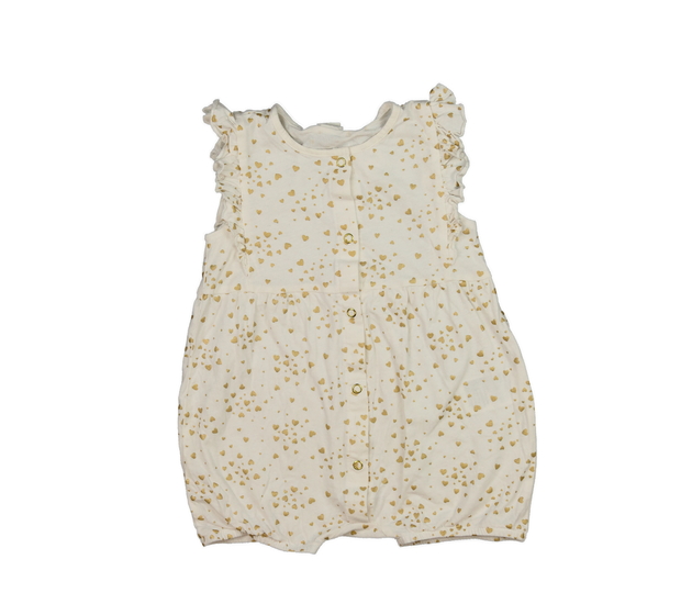 Krémový overal s volánky a srdíčky H&M