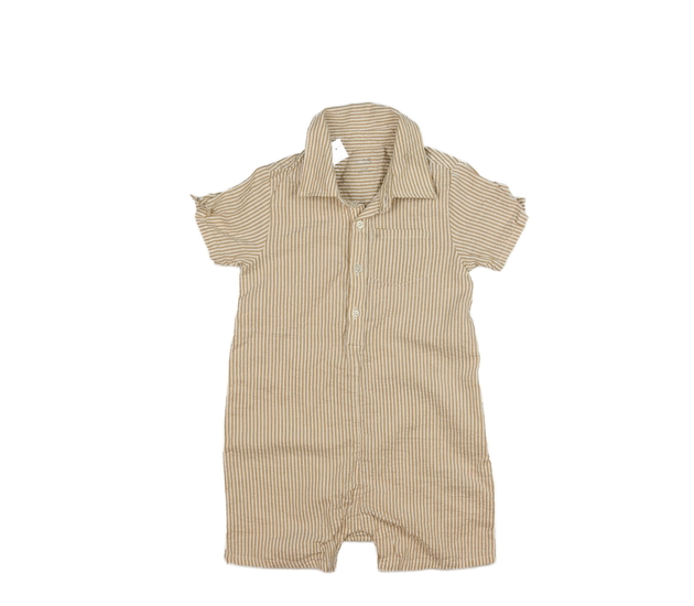Hnědě pruhovaný overal s límečkem M&S
