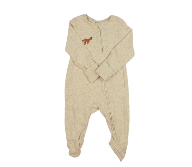 Hnědý melírovaný overal s liškou Tu 