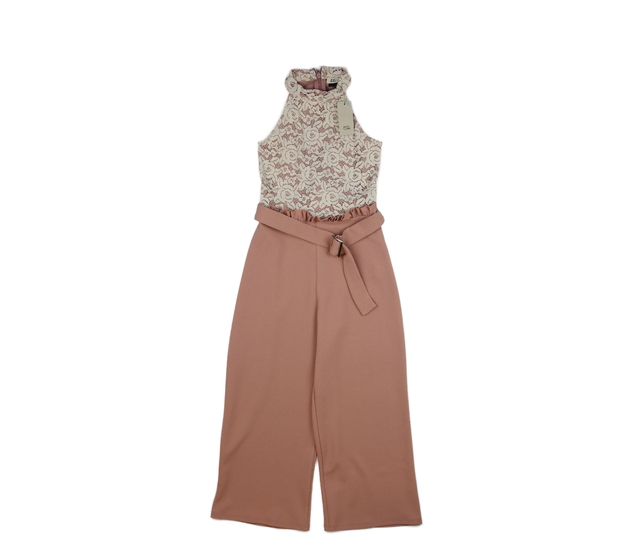 Nový společenský růžový overal s krajkou River Isl