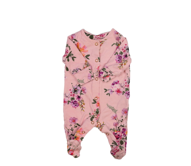 Růžový květinový overal Next