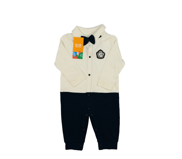 Nový krémovo-modrý overal s límečkem