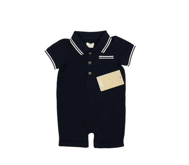 Nový tmavě modrý overal s límečkem 