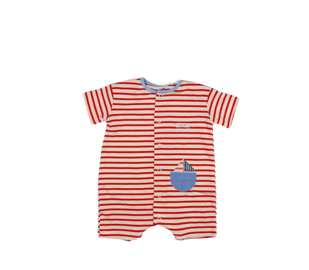 Červeno-krémový overal s plachetnicí Next