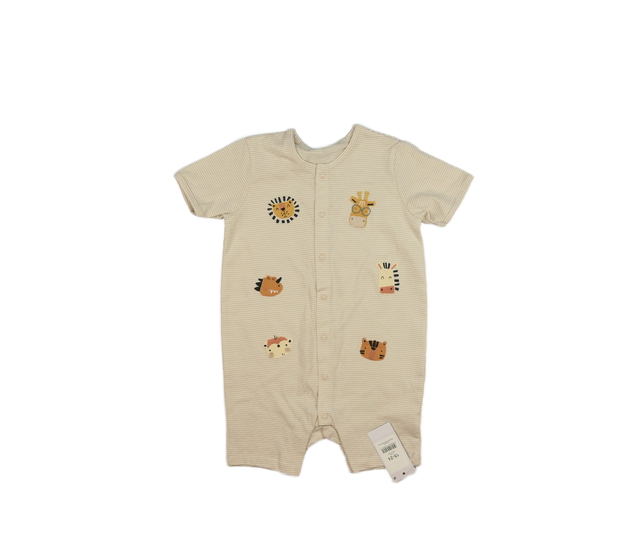 Nový hnědý pruhovaný overal George