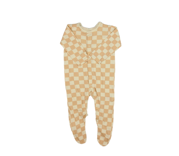 Světlý krémový kostkovaný overal Mothercare