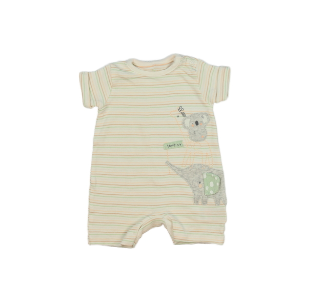Krémový pruhovaný overal se zvířátky Mothercare