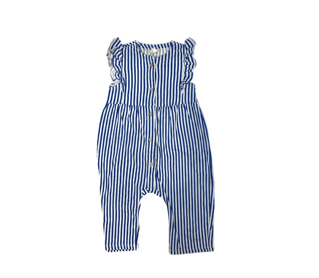 Modro-bílý pruhovaný overal s volánky H&M
