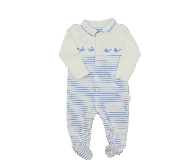 Modro-bílý overal s límečkem Jojo Maman Bébé