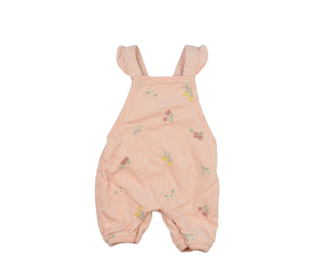 Růžový květinový manšestrový overal Mothercare
