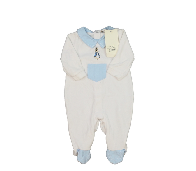 Nový bílo-modrý teplejší overal Mintini Baby 
